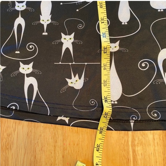 Retro kitty cat print midi dress, size Large - Picture 3 of 3